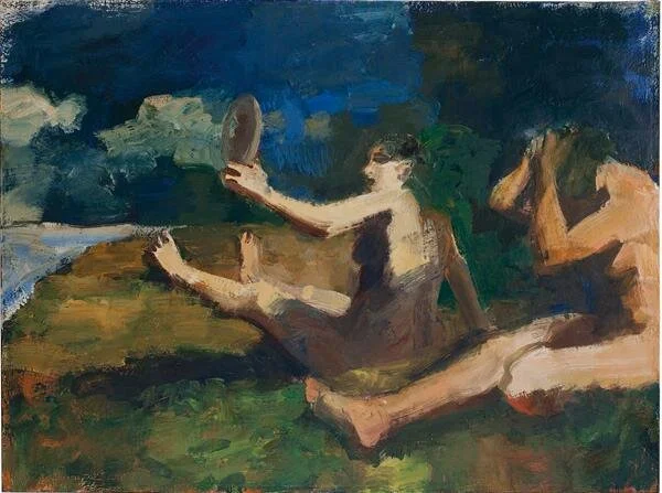 Elmer Bischoff, Girls, Ocean, Mirror, oil on canvas, 1961