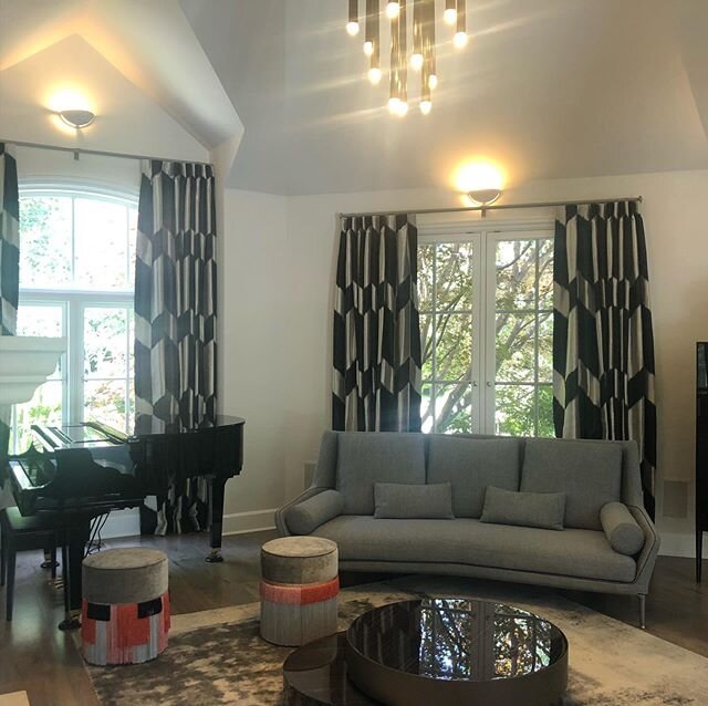 Fabulous Pierre Frey  curtain fabric enhances a room!  Thank you Madina Aryeh for your incredible attention to detail on the fabrication!