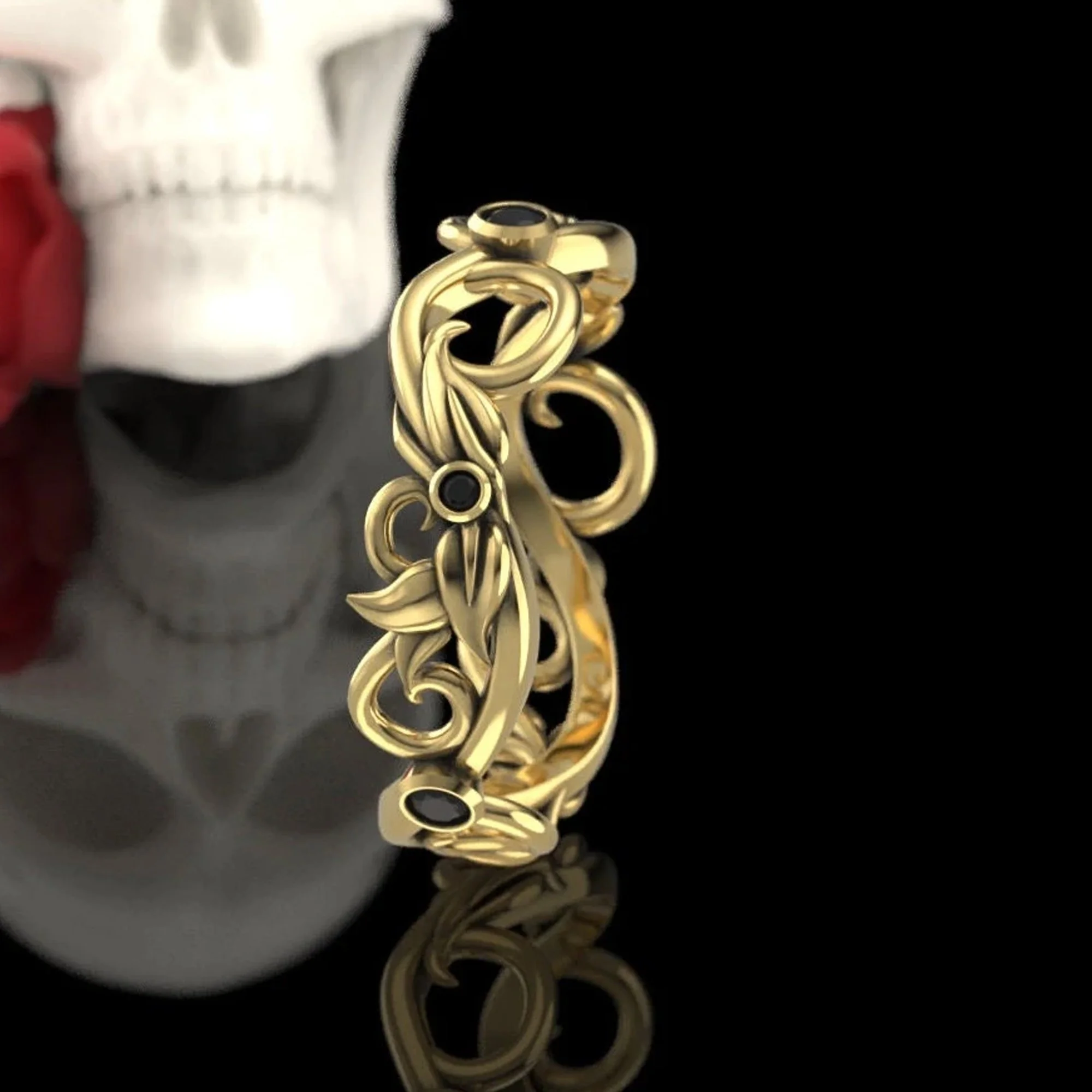 Vine-and-leaf-ring-with-black-diamonds-yellow-gold-1.jpg