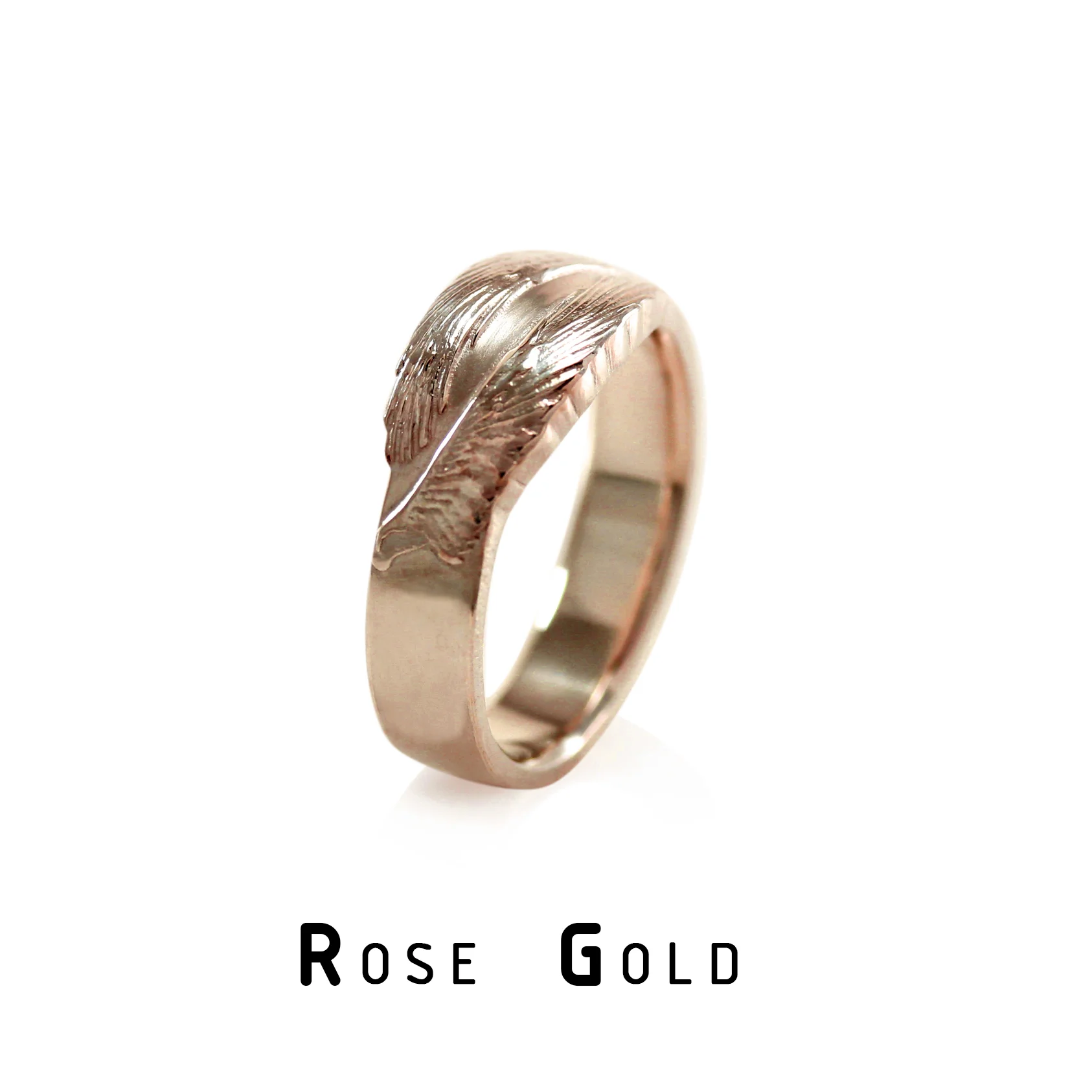 Bird Angel Wing Wedding Band in Rsoe Gold