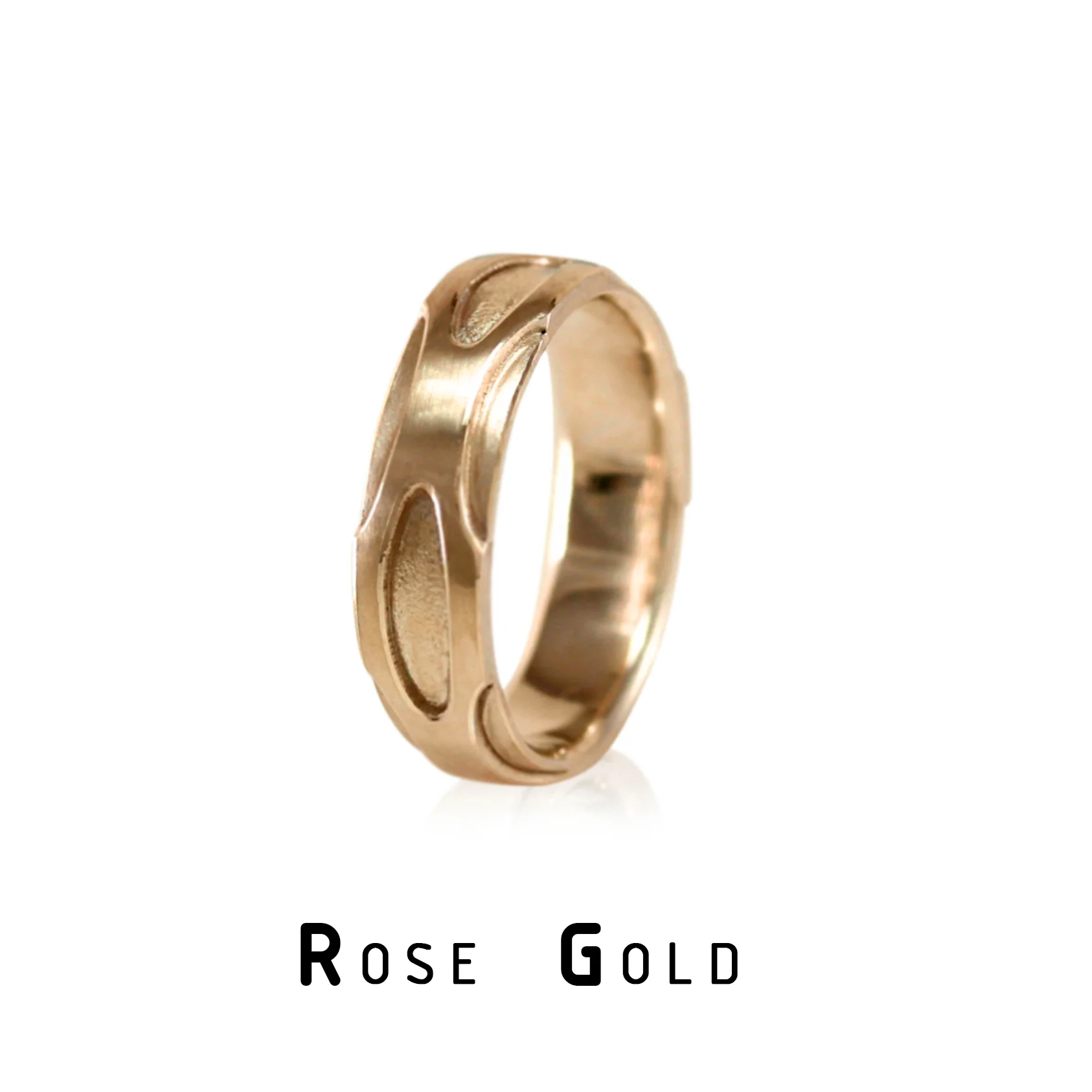 Mechanical Wedding Band Ring in Rose Gold by Metalwendler