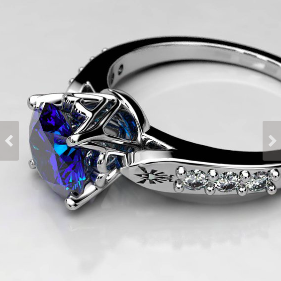 Legend of Zelda Engagement Ring With Sapphire Solitaire