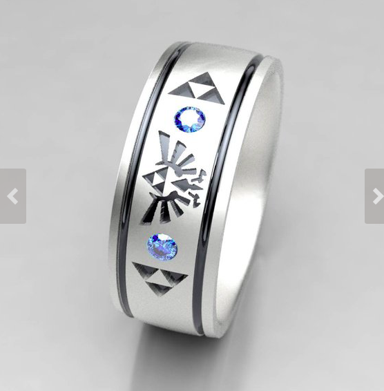 Legend of Zelda Wedding Ring W/ Sapphire