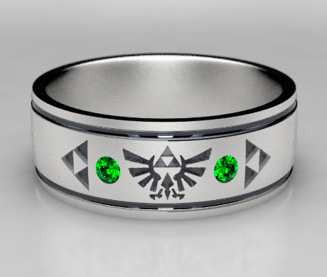 Legend of Zelda Emerald Wedding Band