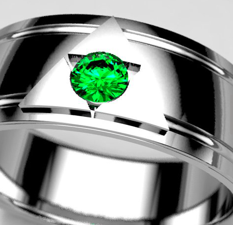 Emerald White Gold Legend of Zelda Wedding Ring.png