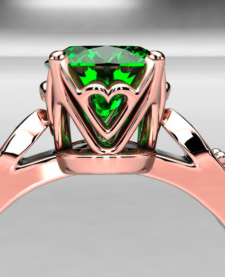 Legend Of Zelda Engagement Ring 1 Carat Emerald Metal Wendler Recycled Gold And Palladium Handmade Bridal And Wedding Bands