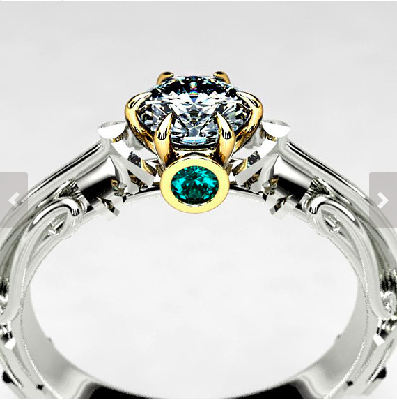 Se tilbage opstrøms Mod viljen Kingdom Hearts Engagement Ring- 5mm Round Moissanite — Metal Wendler-  Recycled gold and palladium handmade Bridal and Wedding Bands.