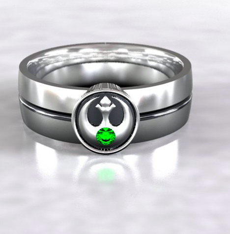 periode bånd Mand Star Wars Rebel Alliance Silver Wedding Ring — Metal Wendler- Recycled gold  and palladium handmade Bridal and Wedding Bands.