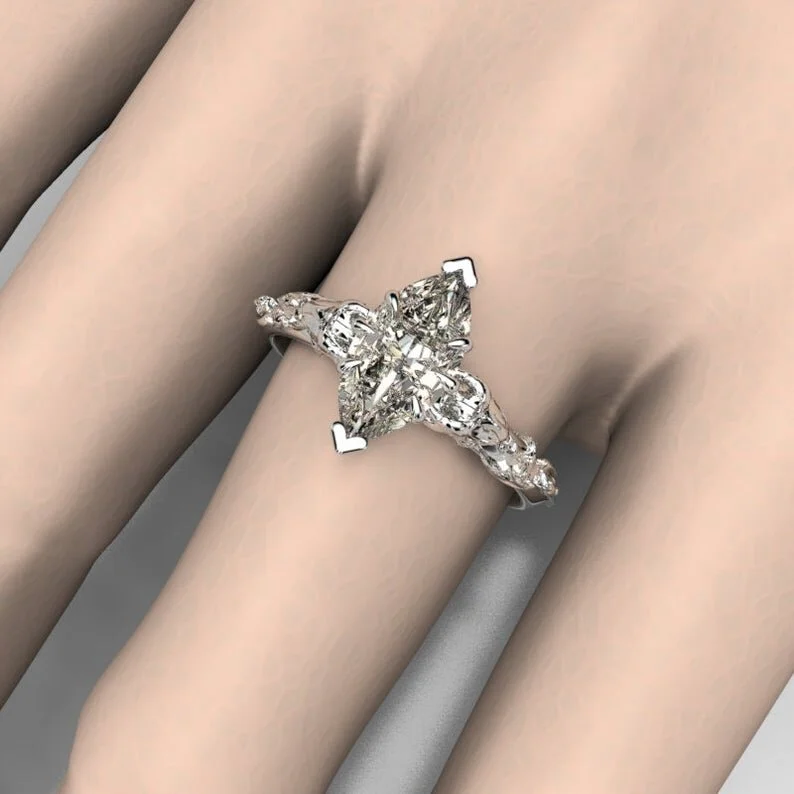 The Dragon Slayer Carat Moissanite Solitaire Ring in White - Main Image