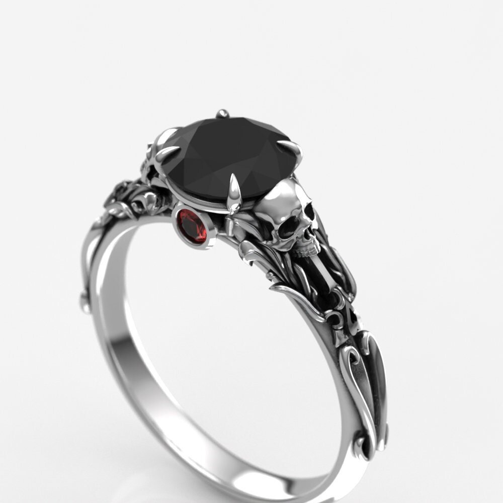 Goth Death Rose Brass Skull Wedding Ring – GTHIC