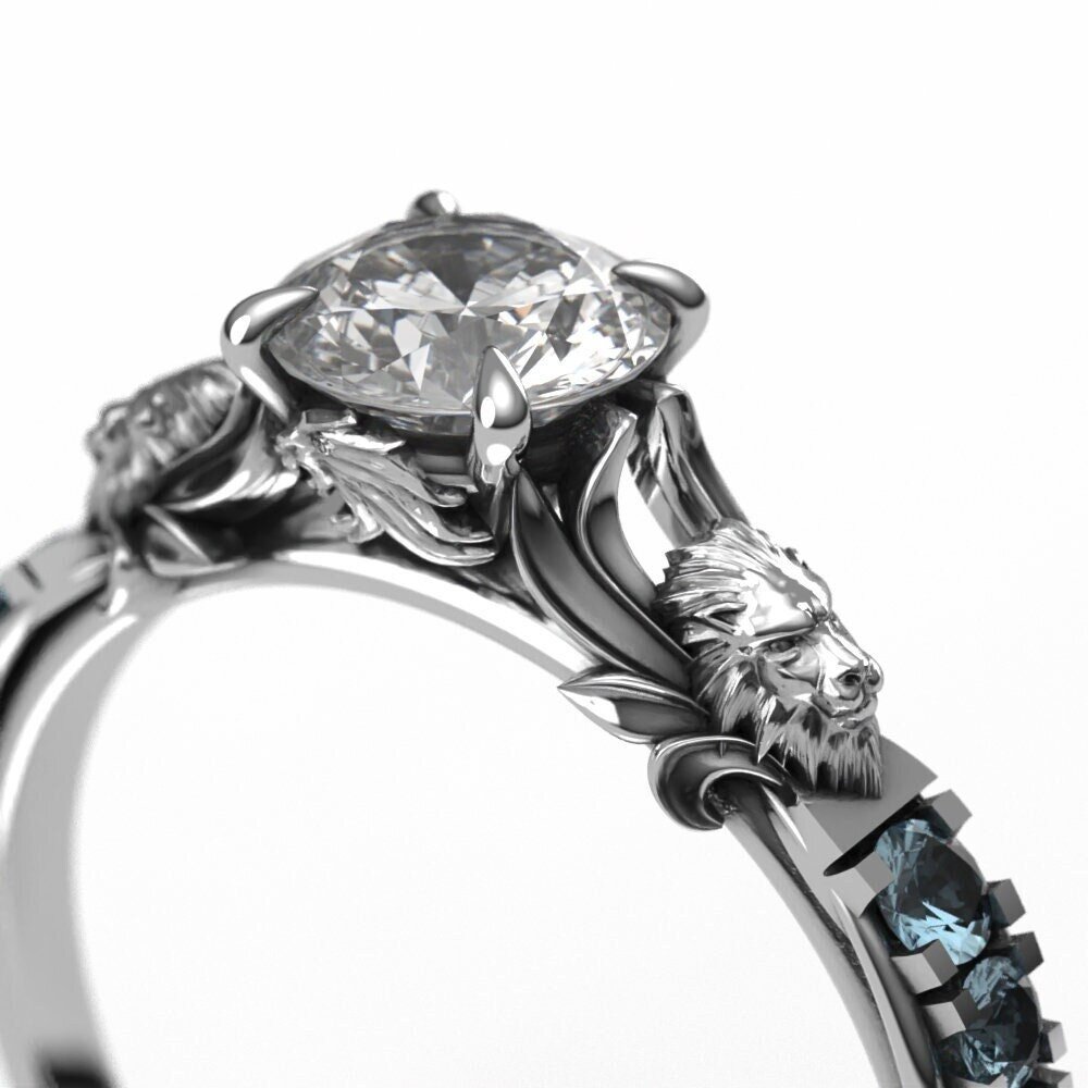 .75 Vintage Palladium and Diamond Engagement Ring
