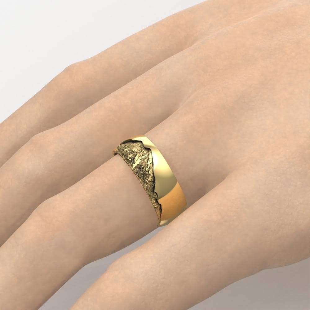 8mm Mount Sopris Wedding Band in Silver or Gold - Rocky Mountain Colorado Nature Ring