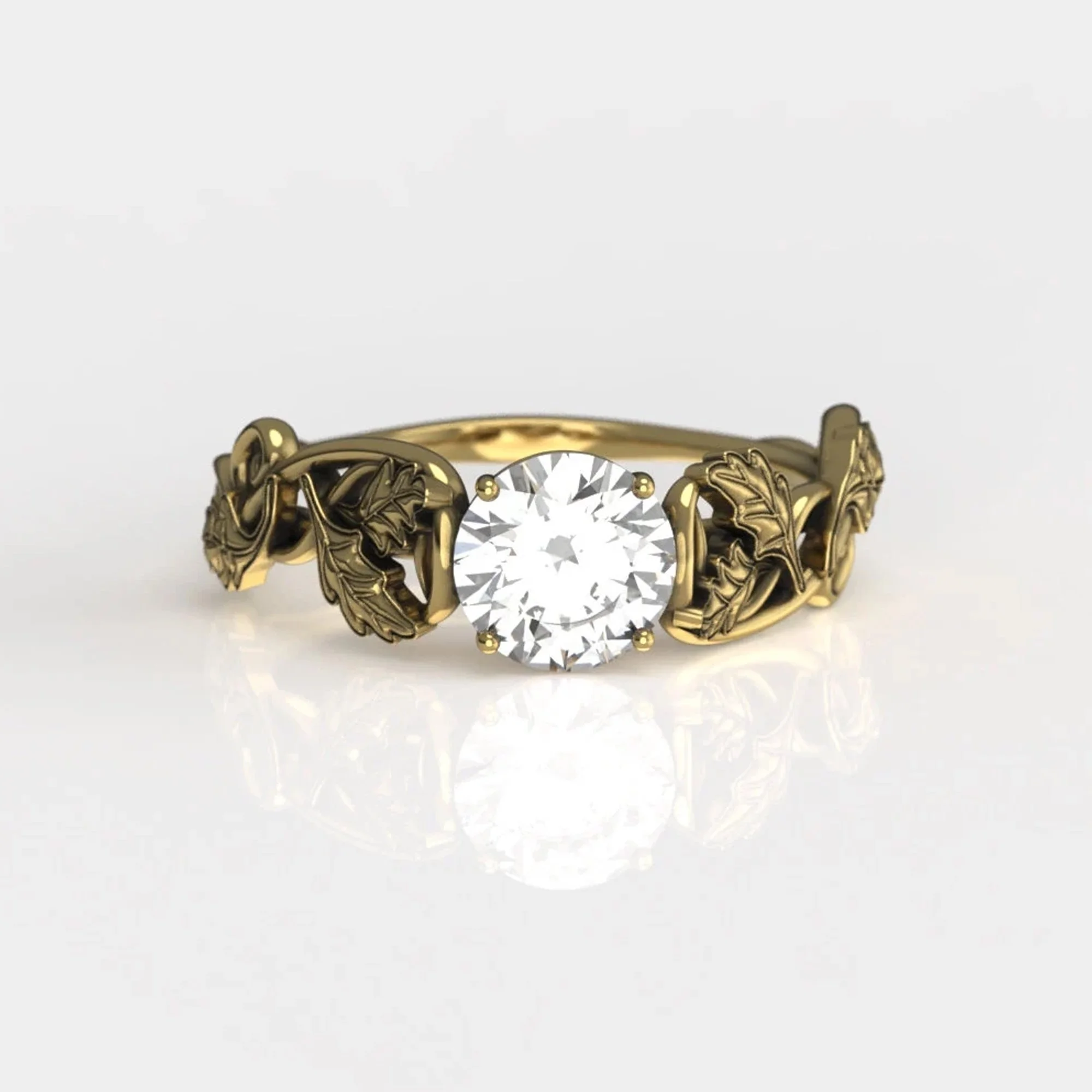 Oak-leaf-moissanite-solitaire-yellow-gold-3.jpg