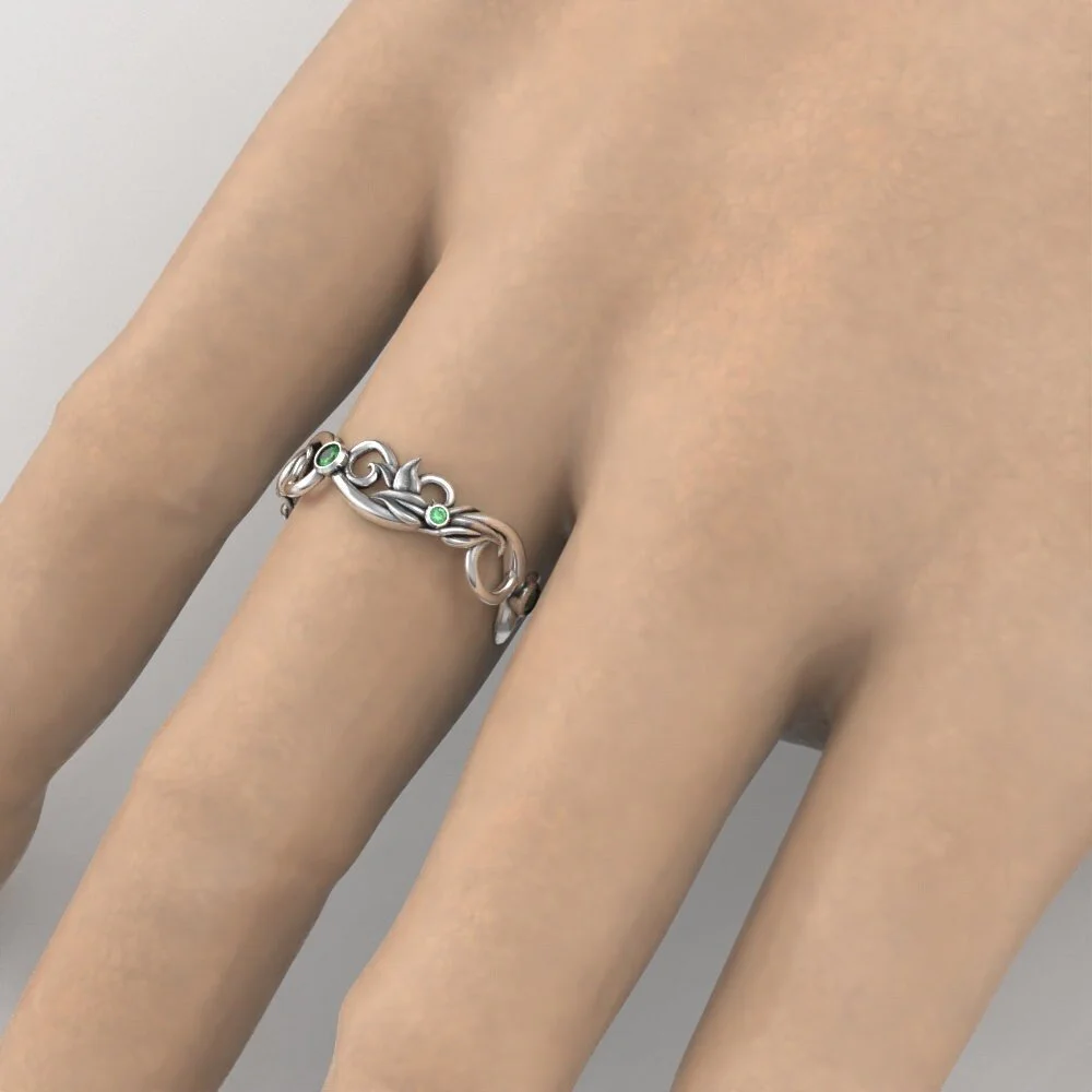 silver-art-nouveau-emerald-vine-leaf-ring-worn.jpg