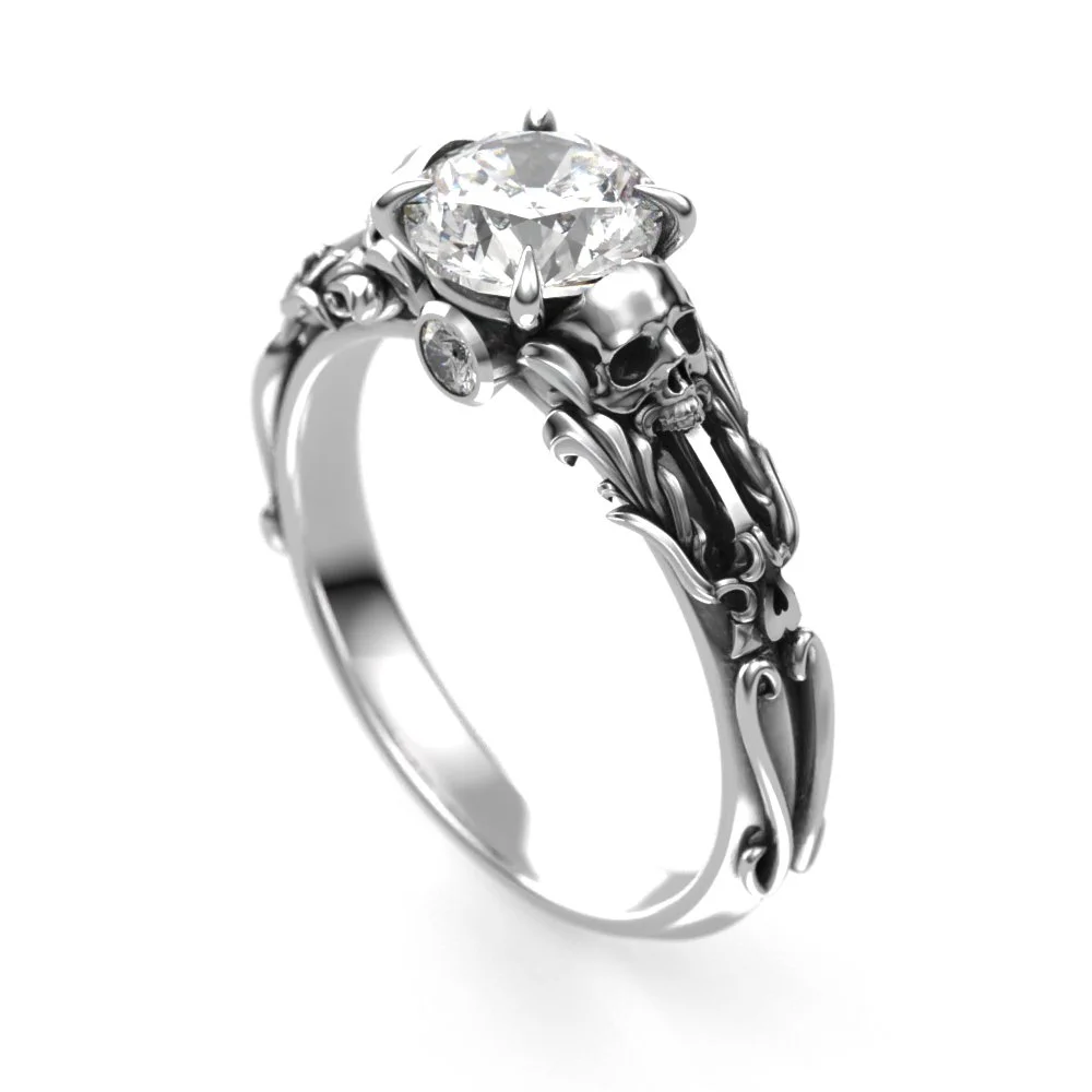 Jessica Lim Custom Skull Ring V.2 White Gold Lab Diamond.jpg