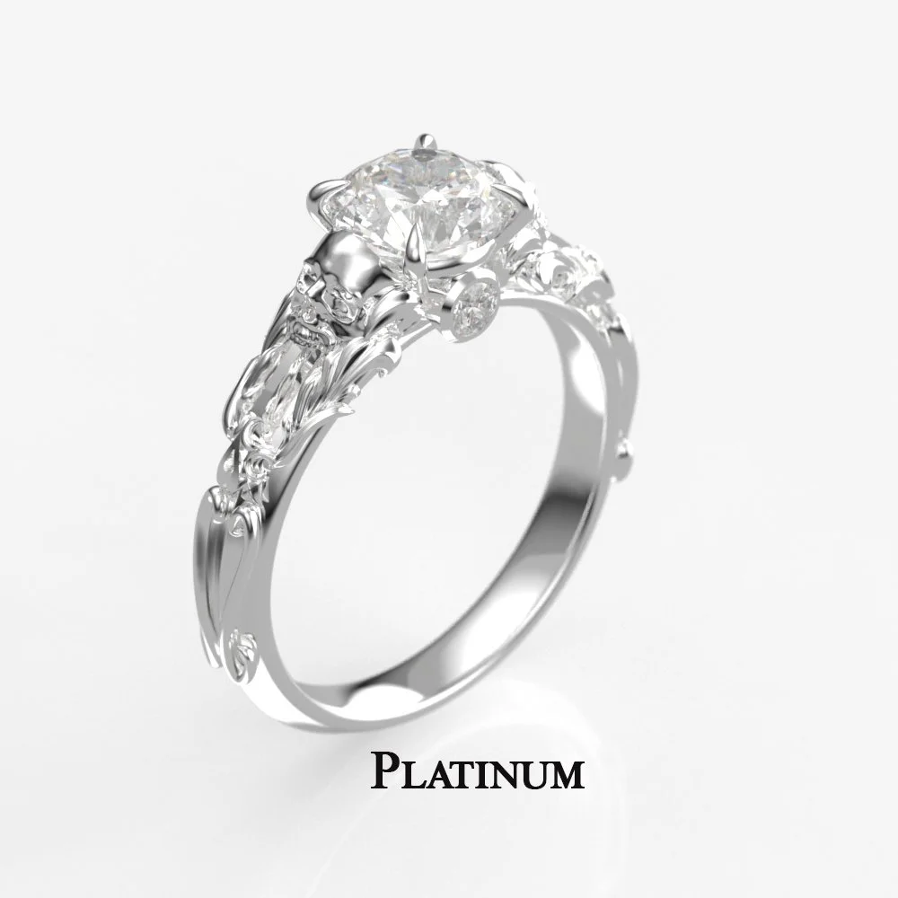 DEPOSIT for Jessica Lim - Size 4.5 - 3 Stone Lab Diamond Skull Ring