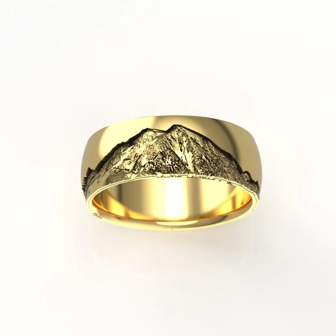 Mount Sopris Diamond Wedding Band | 8mm | Colorado Rocky Mountain Ring