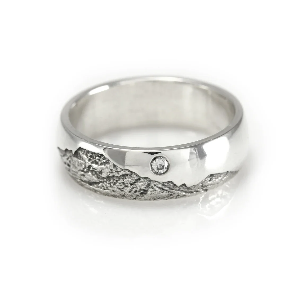 Long's Peak Wedding Diamond Wedding Band | 7mm | Colorado Rocky Mountains
