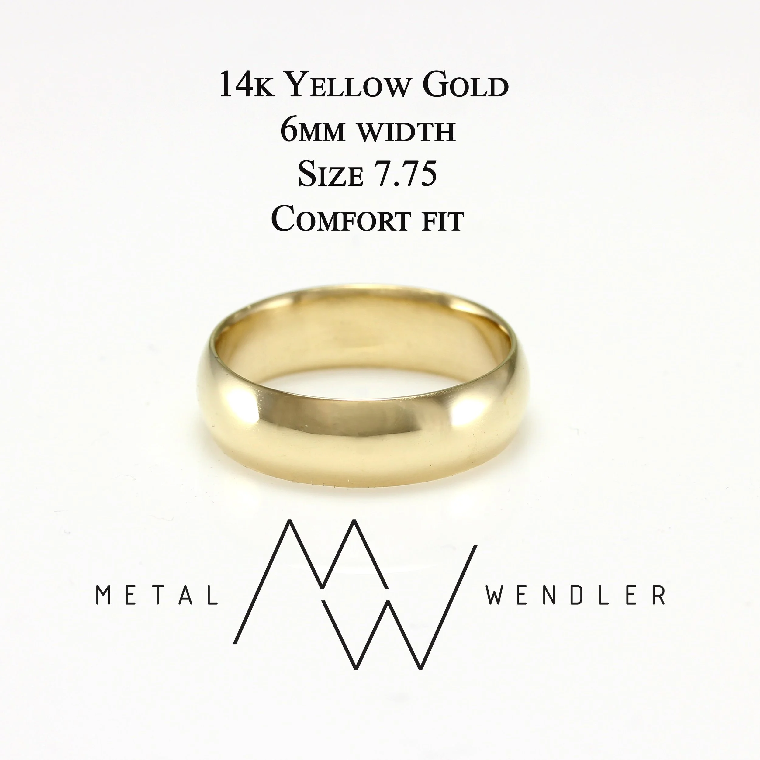 Custom Ring for Alex - 6mm Wide domed ring in 14k Yellow Gold - 3 payment Plan