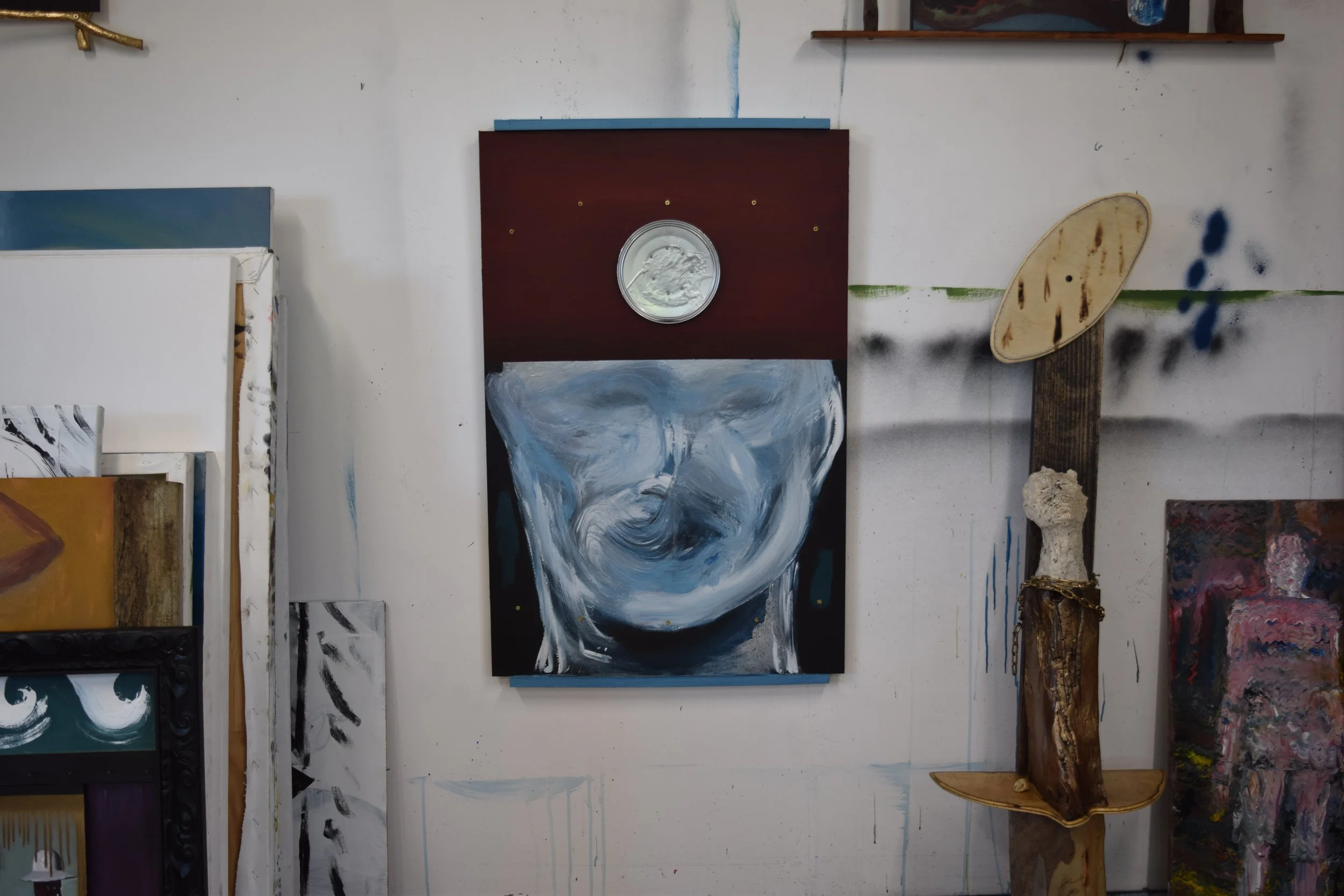  Disc, mixed media on board, 2024 