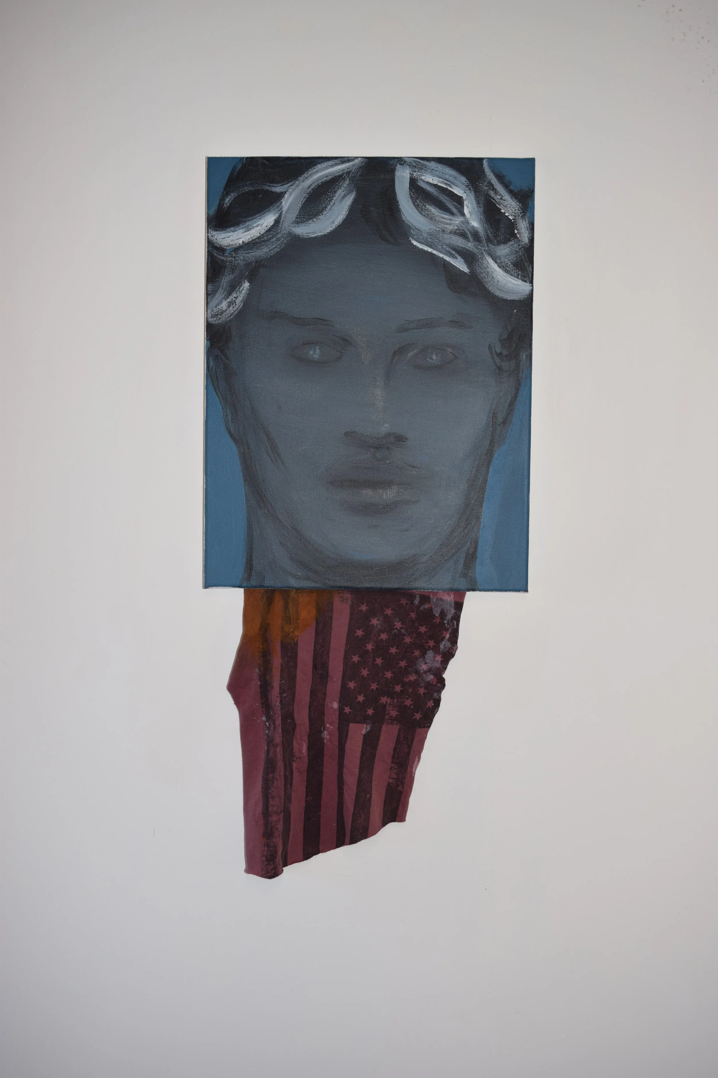  Phantom, acrylic on canvas and studio rag, 2024 