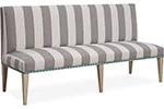 upholstered in blue stripe