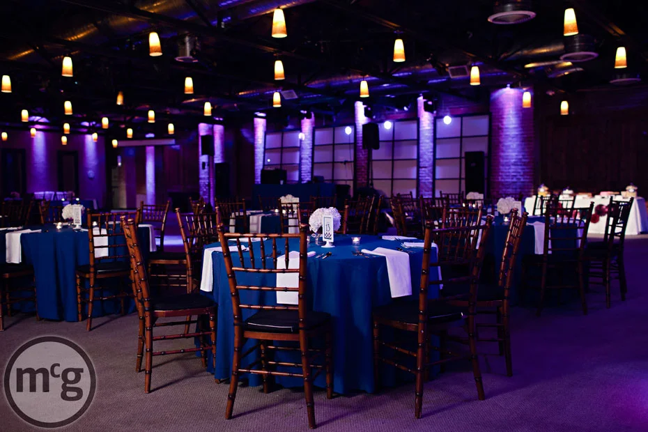 Edison's Dallas Reception Setup Navy Linens