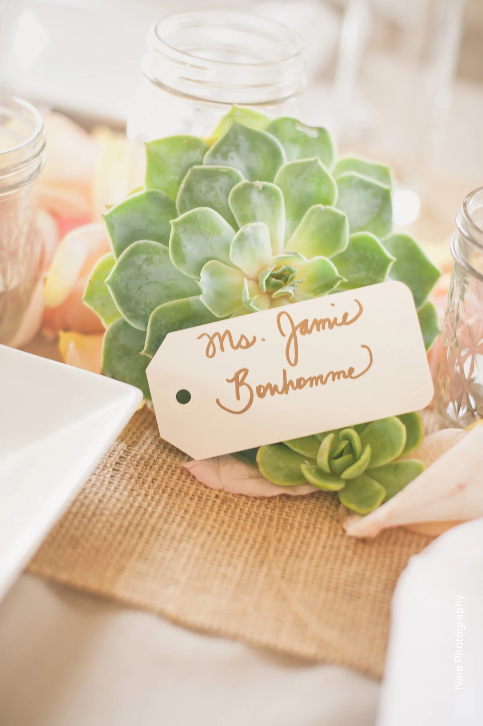 Wedding Succulent Escort Card