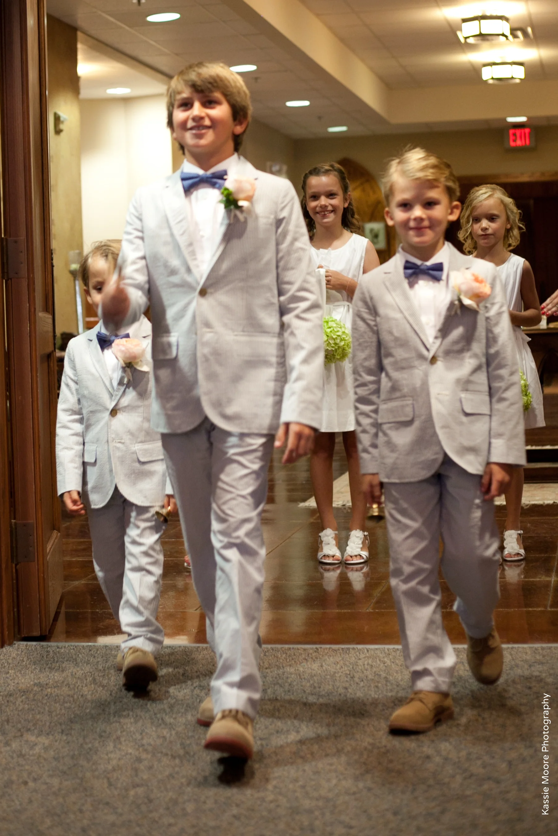 Seer Sucker Ringbearers Wedding Processional