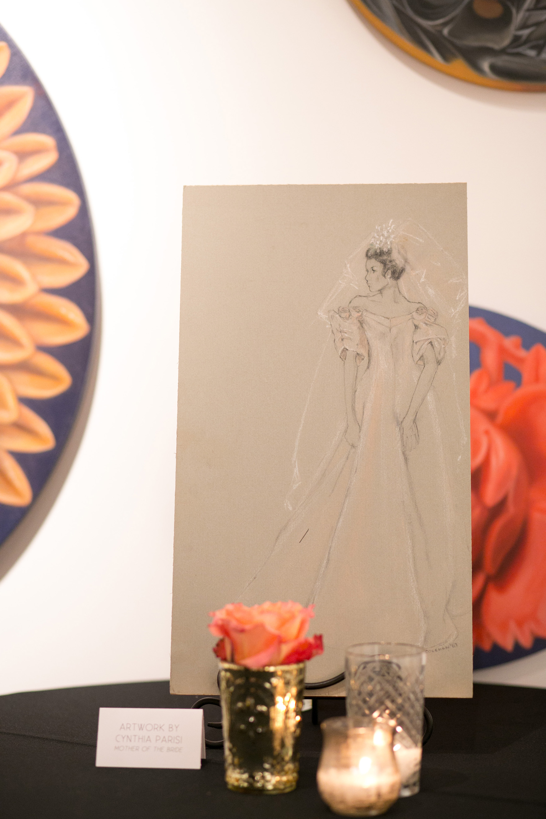 Bride Art Drawn by Deceased Mother-of-Bride In Memory