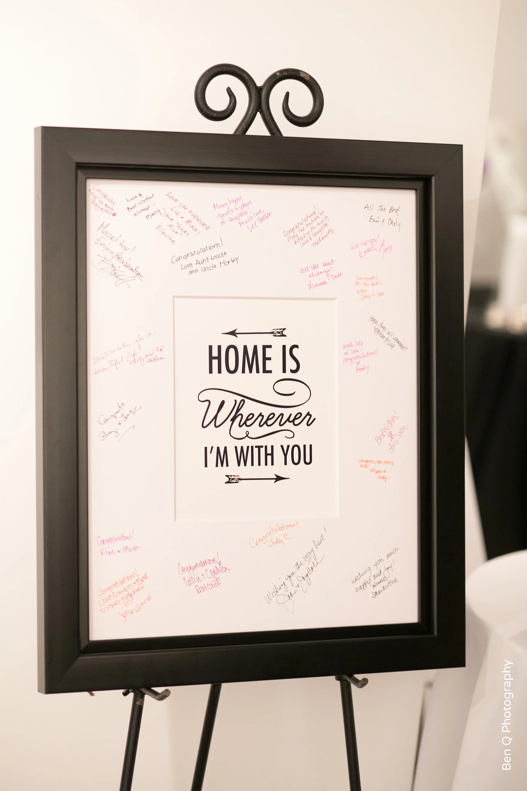Wedding Guest Sign In Frame on Easel