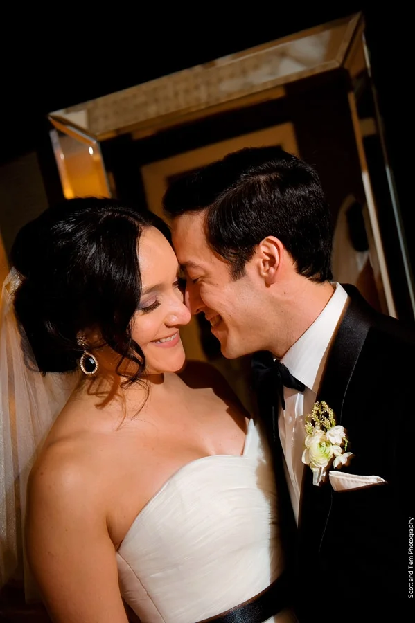 Romantic Bride & Groom Black Sash White Bout
