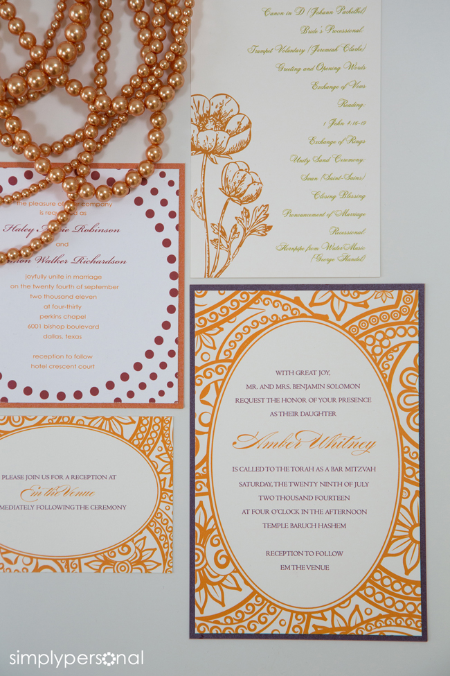Altar Ego Paperie Orange Red Wedding Invitations