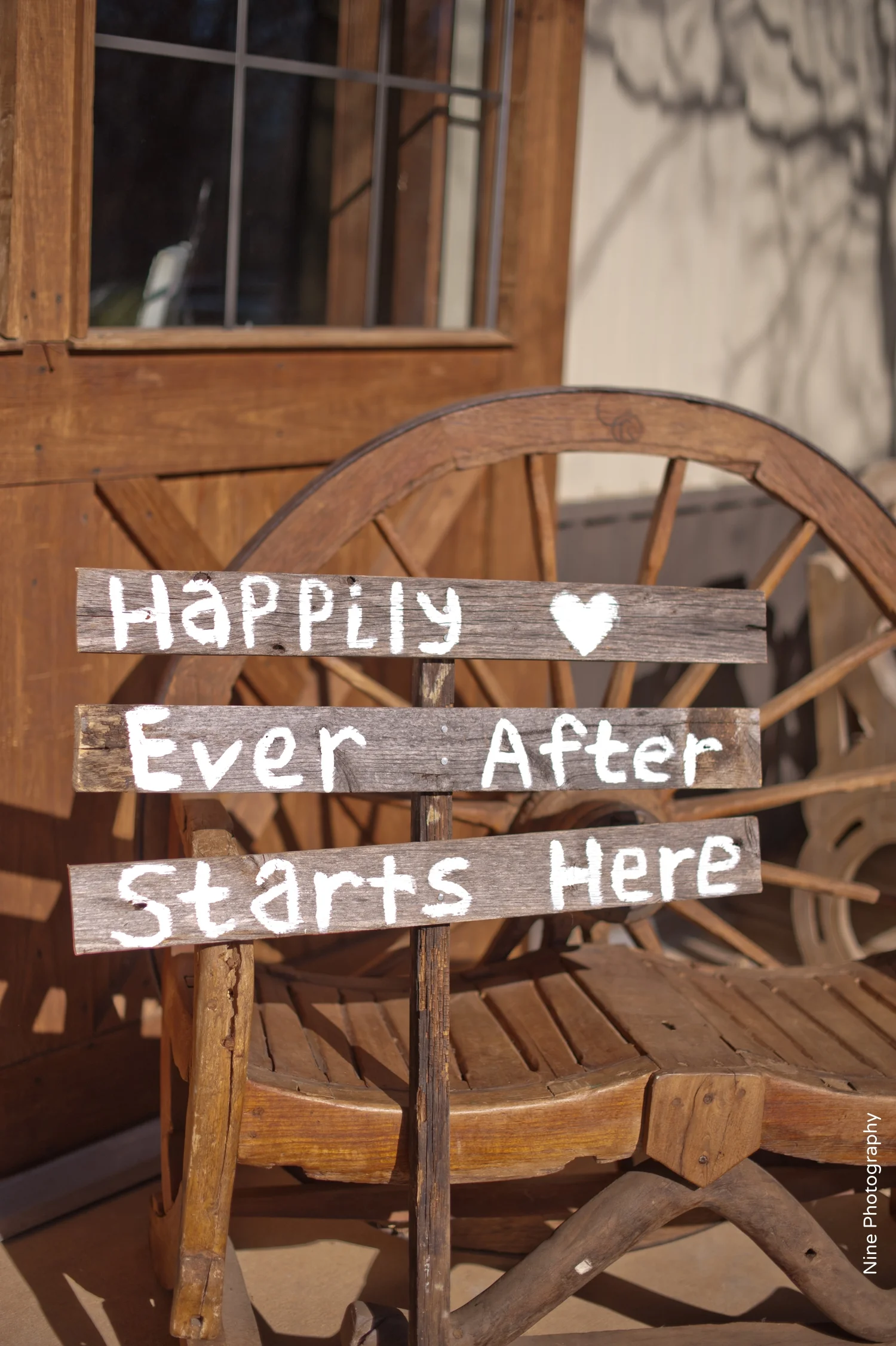 Rustic Happily Ever After Starts Here sign