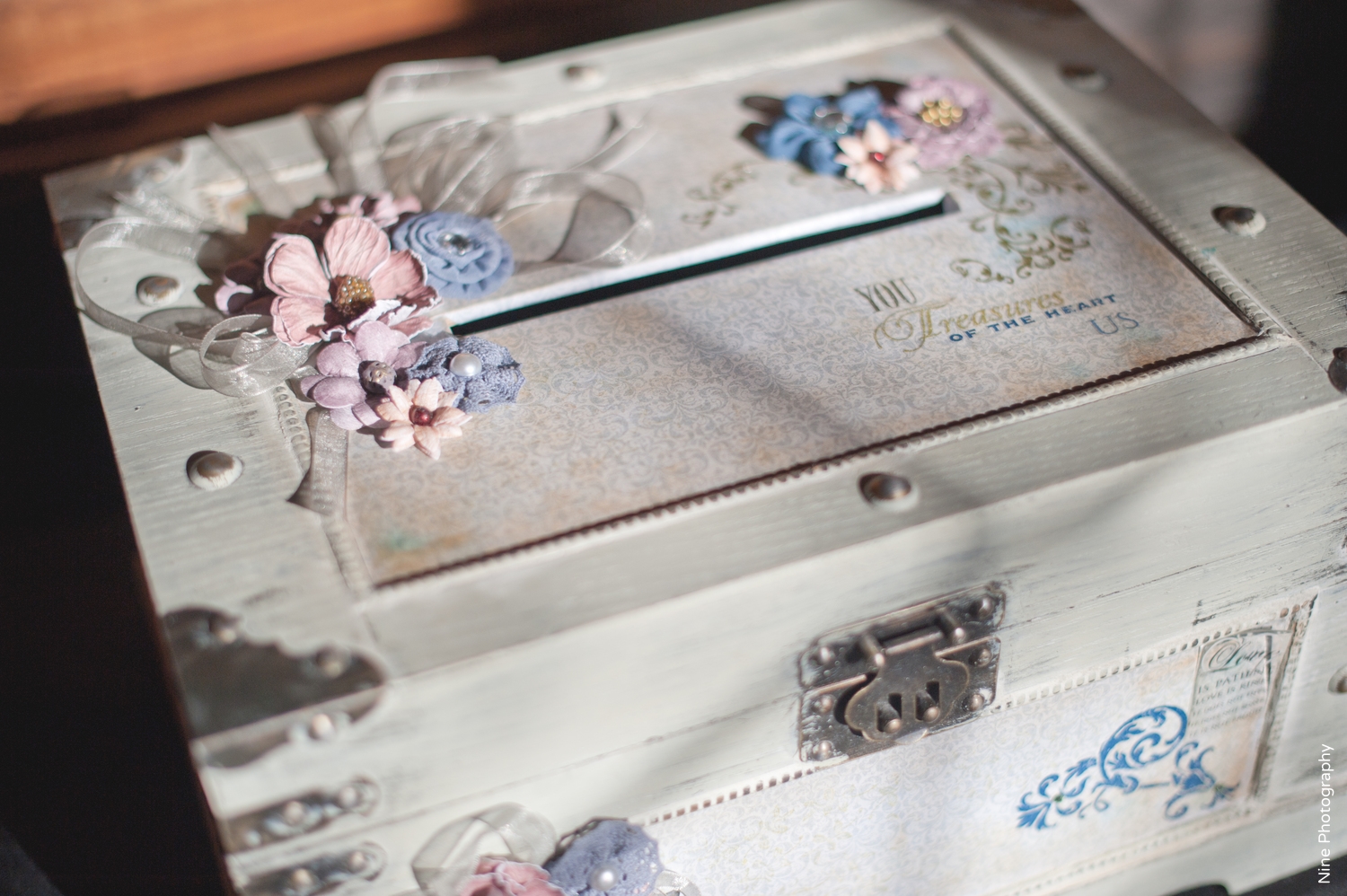 Rustic handmade wedding card box