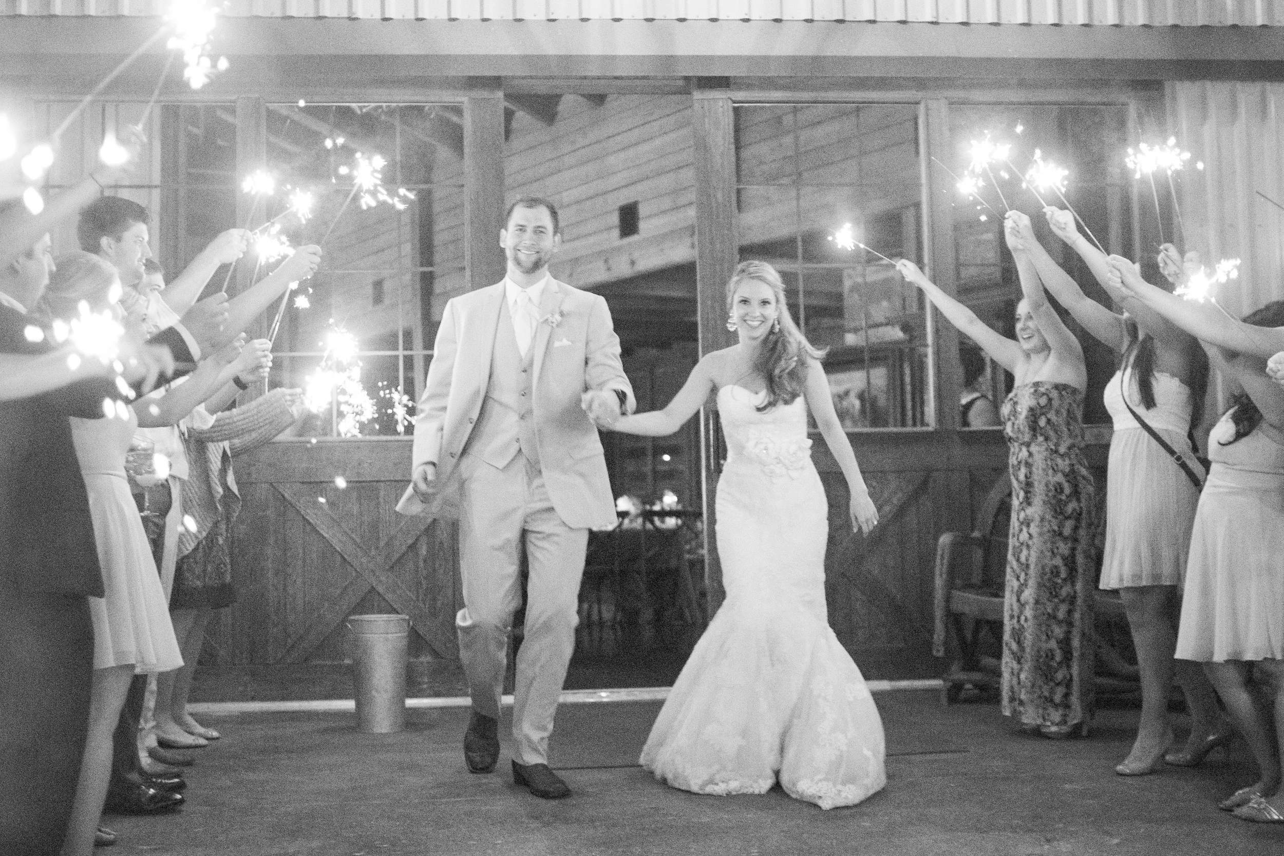 Classic Oaks Ranch Wedding Sparkler Grand Exit