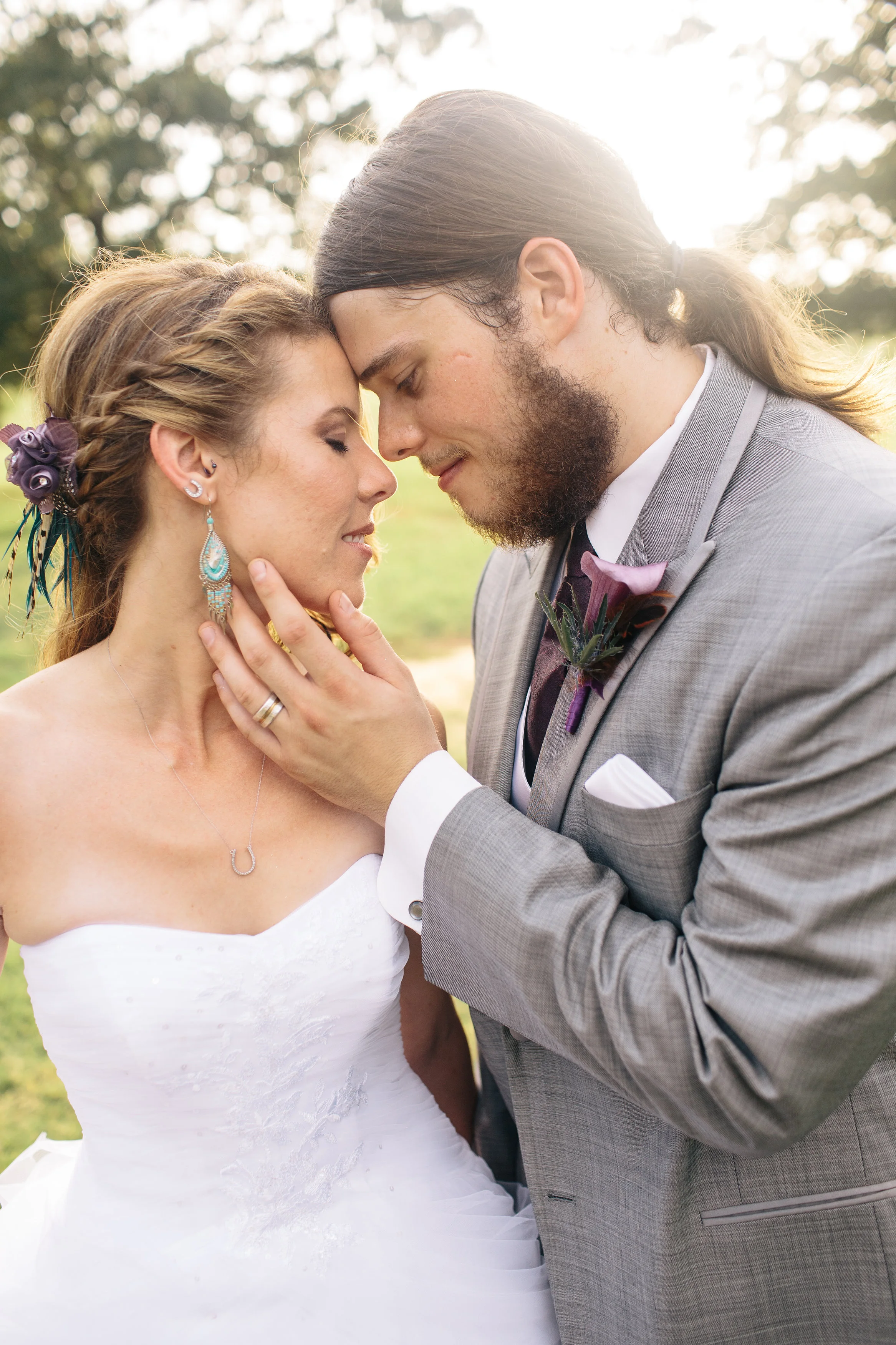 Romantic Bride & Groom closeup