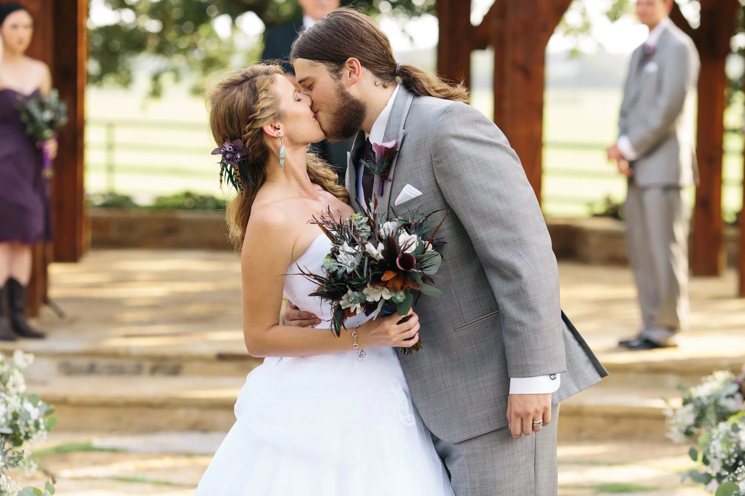 Bride & Groom First Kiss