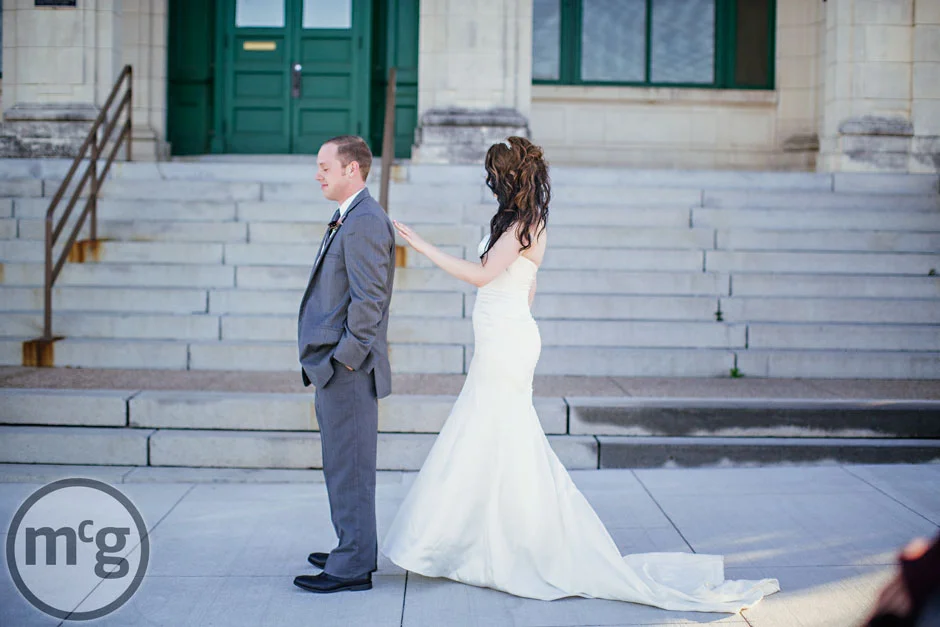 Downtown McKinney Bride & Groom First Look
