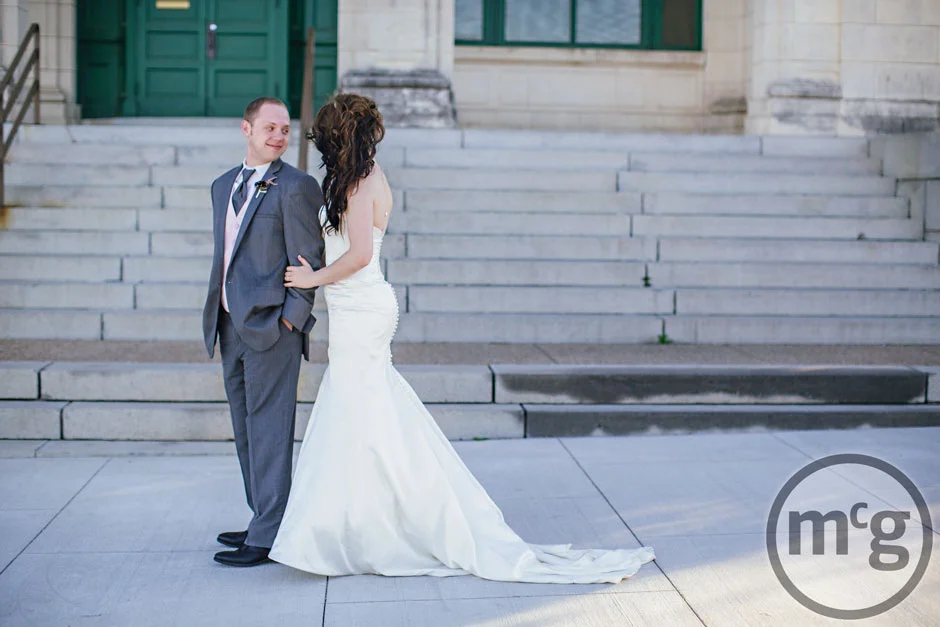 Downtown McKinney Bride & Groom First Look