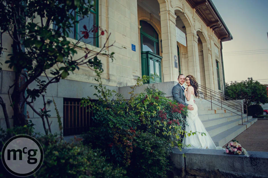 Downtown McKinney Bride & Groom Portrait