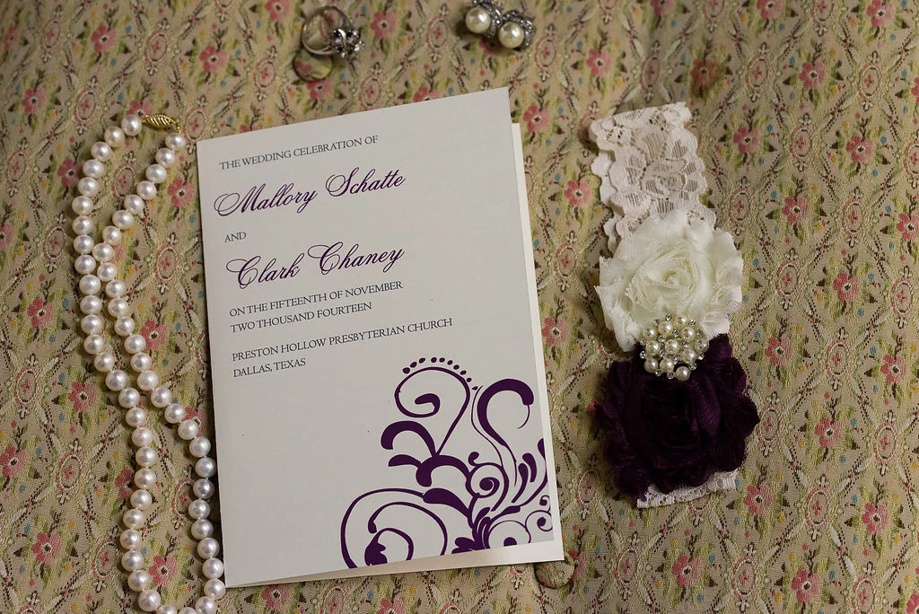 Purple Flourish Wedding Program from Altar Ego Paperie