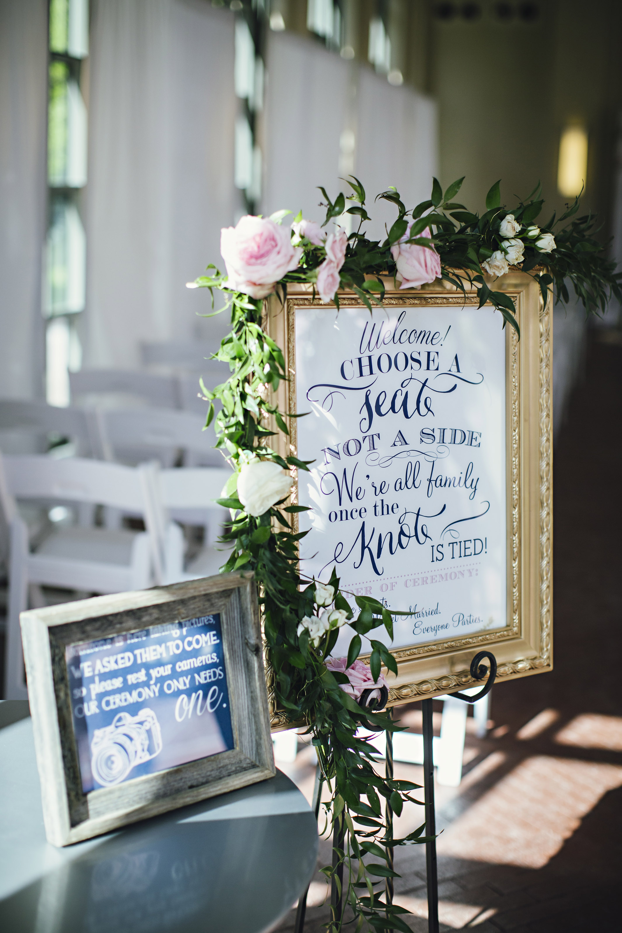 Altar Ego Paperie Ceremony Seating and Unplugged Wedding Signs