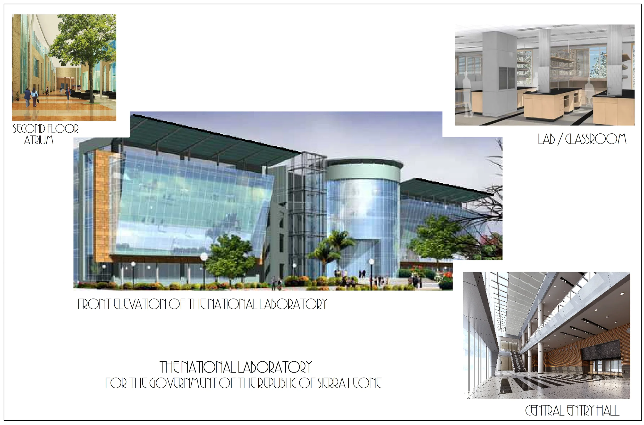 Rendering of the National Laboratory by 1st American Design & Construction for the Government of the Republic of Sierra Leon