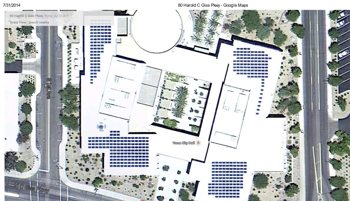 Satellite View of City of Yuma 100 kW Solar Project