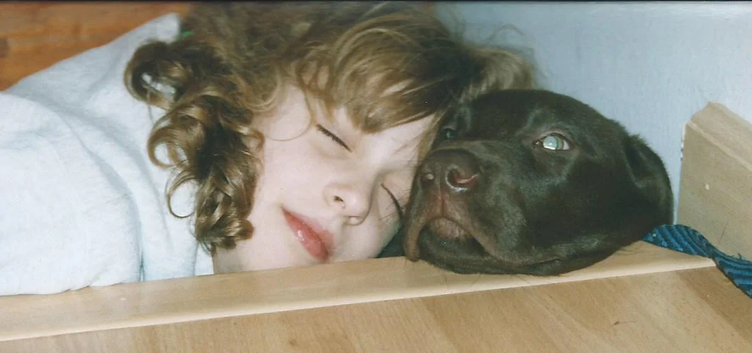 Me and Max cuddling on the stairs. 
