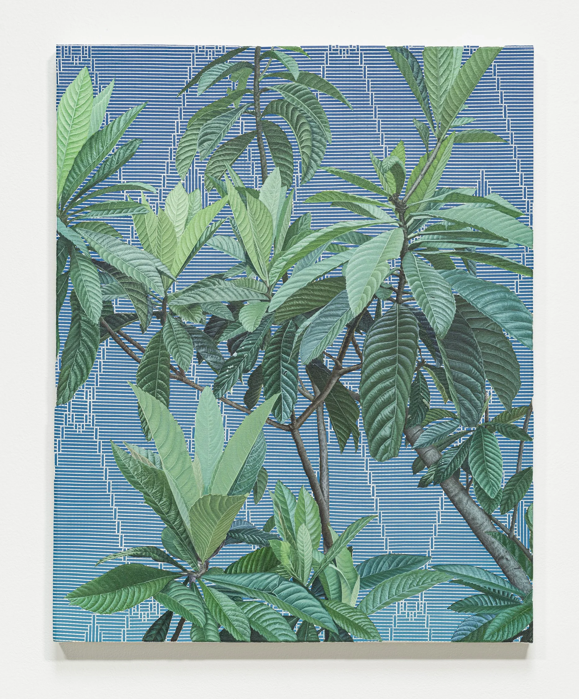   Snake in the Grass  Intaglio ink on woven paper, acrylic on canvas, 2023  30 x 24 in.  