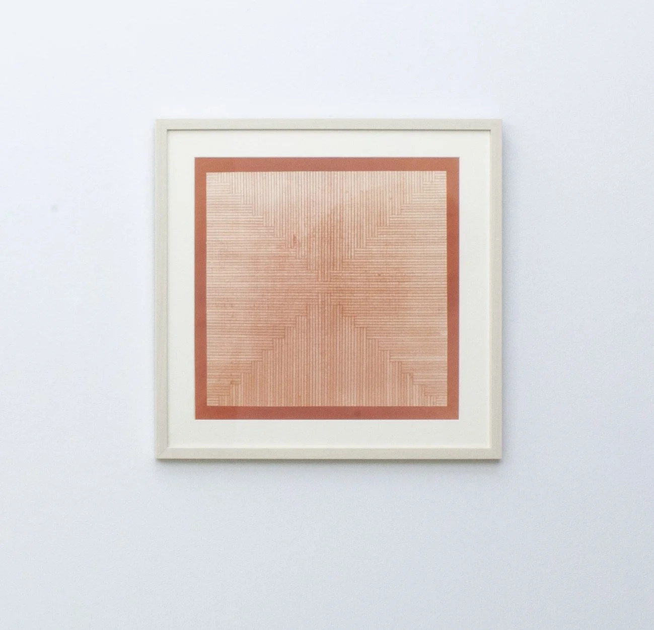   Salmon Colored Kid 1   (2019) Intaglio ink on Reeves lightweight 16×16 in.  