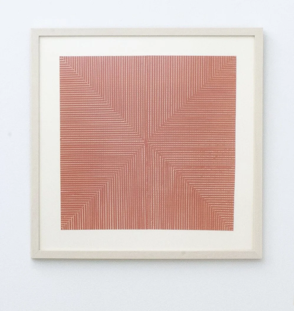   Salmon Colored Kid 2   (2019)  Intaglio ink on woven paper 16×16 in.  