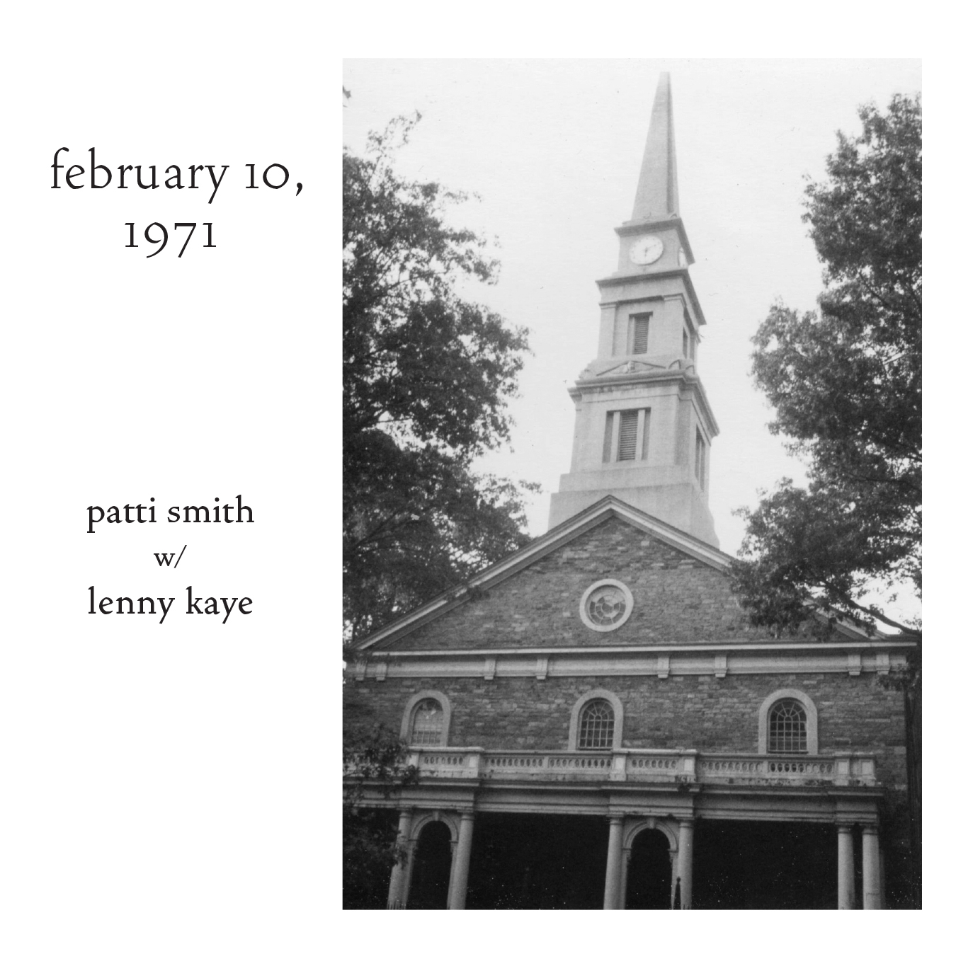 Patti Smith - February 10, 1971 CD cover